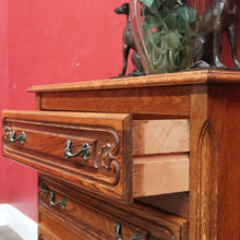 Load image into Gallery viewer, Vintage French lingerie chest with four drawers and cast handles. B12785
