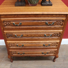 Load image into Gallery viewer, Vintage French lingerie chest with four drawers and cast handles. B12785
