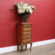 Load image into Gallery viewer, Vintage French tall five drawer chest with elegant proportions, or Lamp Table. B12786
