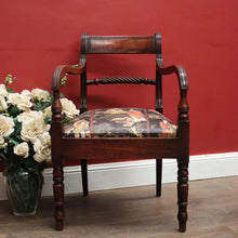 Load image into Gallery viewer, Antique English Mahogany Armchair with Japanese-Themed Upholstery. B12631
