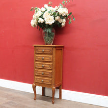 Load image into Gallery viewer, Vintage French tall five drawer chest with elegant proportions, or Lamp Table. B12786
