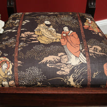 Load image into Gallery viewer, Antique English Mahogany Armchair with Japanese-Themed Upholstery. B12631
