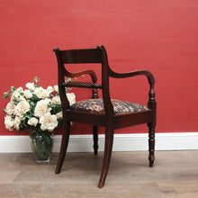 Load image into Gallery viewer, Antique English Mahogany Armchair with Japanese-Themed Upholstery. B12631
