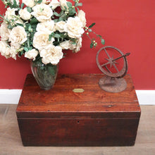 Load image into Gallery viewer, Antique Australian Cedar Trunk for Toys, Blankets, Shoes with Brass Cartouche. B12627
