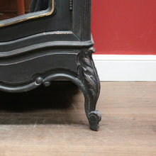 Load image into Gallery viewer, X SOLD Vintage Black and White Hand-painted French Two Door Linen Press or Armoire or Wardrobe. B12215
