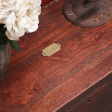 Load image into Gallery viewer, Antique Australian Cedar Trunk for Toys, Blankets, Shoes with Brass Cartouche. B12627
