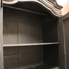 Load image into Gallery viewer, X SOLD Vintage Black and White Hand-painted French Two Door Linen Press or Armoire or Wardrobe. B12215
