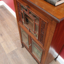 Load image into Gallery viewer, Antique English mahogany Canterbury music cabinet with pull out drawers. B13028
