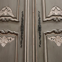 Load image into Gallery viewer, x SOLD French Grey and White Hand-painted Storage Cabinet, Linen Press or Pantry. B12211
