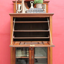 Load image into Gallery viewer, Antique English mahogany Canterbury music cabinet with pull out drawers. B13028
