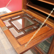 Load image into Gallery viewer, Antique English mahogany Canterbury music cabinet with pull out drawers. B13028
