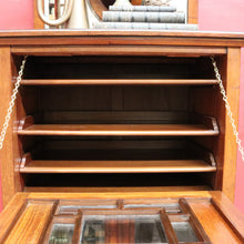Load image into Gallery viewer, Antique English mahogany Canterbury music cabinet with pull out drawers. B13028
