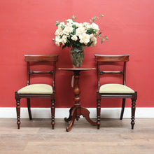 Load image into Gallery viewer, Pair of Antique English Mahogany Chairs with Mint Green Upholstery. B12630
