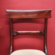 Load image into Gallery viewer, Pair of English Mahogany Chairs – Green-Gold Upholstery, Elegant Carving. B12625
