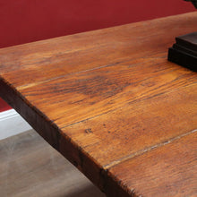 Load image into Gallery viewer, Antique French oak refectory table with slab top and stretcher base. B13029
