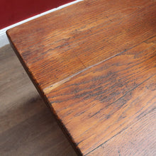Load image into Gallery viewer, Antique French oak refectory table with slab top and stretcher base. B13029
