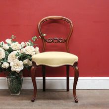 Load image into Gallery viewer, Antique English Mahogany Chair with Butter-Yellow Upholstery. B12626
