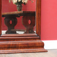 Load image into Gallery viewer, Antique French mahogany dressing or hallway mirror with carved frame. B12924

