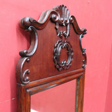 Load image into Gallery viewer, Antique French mahogany dressing or hallway mirror with carved frame. B12924
