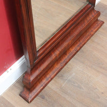 Load image into Gallery viewer, Antique French mahogany dressing or hallway mirror with carved frame. B12924

