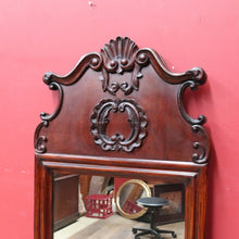Load image into Gallery viewer, Antique French mahogany dressing or hallway mirror with carved frame. B12924
