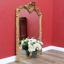 Load image into Gallery viewer, French Napoleon III Style Giltwood Mirror with Rococo Crest and Floral Carving. B13039
