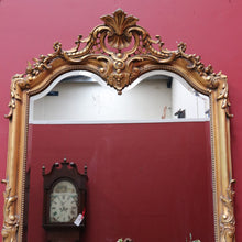 Load image into Gallery viewer, French Napoleon III Style Giltwood Mirror with Rococo Crest and Floral Carving. B13039
