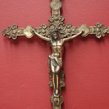 Load image into Gallery viewer, Antique French Solid Brass Wall Crucifix – Devotional Home or Gift Piece. B12399
