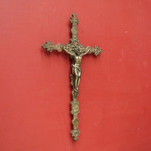 Load image into Gallery viewer, Antique French Solid Brass Wall Crucifix – Devotional Home or Gift Piece. B12399
