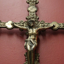 Load image into Gallery viewer, Antique French Solid Brass Wall Crucifix – Devotional Home or Gift Piece. B12399
