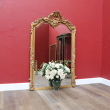 Load image into Gallery viewer, French Napoleon III Style Giltwood Mirror with Rococo Crest and Floral Carving. B13039
