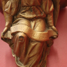 Load image into Gallery viewer, Antique Gilt Plaster Wall Shelf with Angel Holding Ribbon – Ready to Hang. B12401
