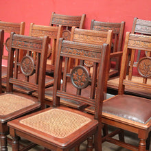 Load image into Gallery viewer, Antique Australian Cedar Dining Chairs or Kitchen Chairs including carvers. B12225
