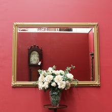 Load image into Gallery viewer, Victorian Style Giltwood Mirror with Bevelled Glass and Decorative Corner Carvings. B13040
