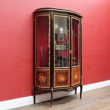 Load image into Gallery viewer, Antique French Vernis Martin Display Cabinet with Curved Glass and Ormolu Mounts. B13037
