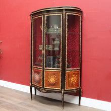 Load image into Gallery viewer, Antique French Vernis Martin Display Cabinet with Curved Glass and Ormolu Mounts. B13037
