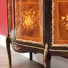 Load image into Gallery viewer, Antique French Vernis Martin Display Cabinet with Curved Glass and Ormolu Mounts. B13037
