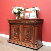 Load image into Gallery viewer, Antique French walnut hall cabinet or sideboard with drawers and cupboards. B12618
