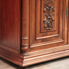 Load image into Gallery viewer, Antique French walnut hall cabinet or sideboard with drawers and cupboards. B12618
