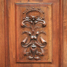 Load image into Gallery viewer, Antique French walnut hall cabinet or sideboard with drawers and cupboards. B12618
