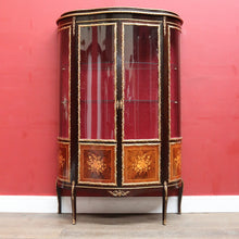 Load image into Gallery viewer, Antique French Vernis Martin Display Cabinet with Curved Glass and Ormolu Mounts. B13037
