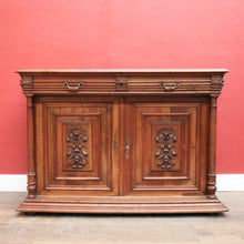 Load image into Gallery viewer, Antique French walnut hall cabinet or sideboard with drawers and cupboards. B12618
