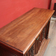 Load image into Gallery viewer, Antique French walnut hall cabinet or sideboard with drawers and cupboards. B12618
