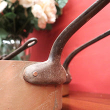 Load image into Gallery viewer, Set of Five Antique French Copper Saucepans with Cast Iron Handles. B12412
