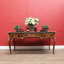 Load image into Gallery viewer, Louis XV Style French Bureau Plat Writing Desk with Ormolu Mounts and Glass Top. B13038

