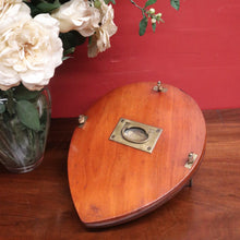 Load image into Gallery viewer, Antique English mahogany tennis racquet/racket cover with brass campaign fittings. B12600
