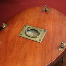 Load image into Gallery viewer, Antique English mahogany tennis racquet/racket cover with brass campaign fittings. B12600
