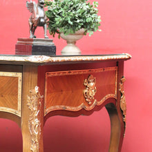 Load image into Gallery viewer, Louis XV Style French Bureau Plat Writing Desk with Ormolu Mounts and Glass Top. B13038

