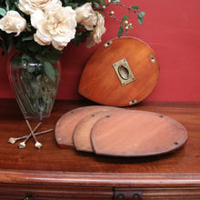 Load image into Gallery viewer, Antique English mahogany tennis racquet/racket cover with brass campaign fittings. B12600
