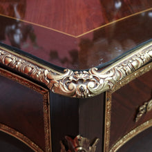 Load image into Gallery viewer, Louis XV Style French Bureau Plat Writing Desk with Ormolu Mounts and Glass Top. B13038
